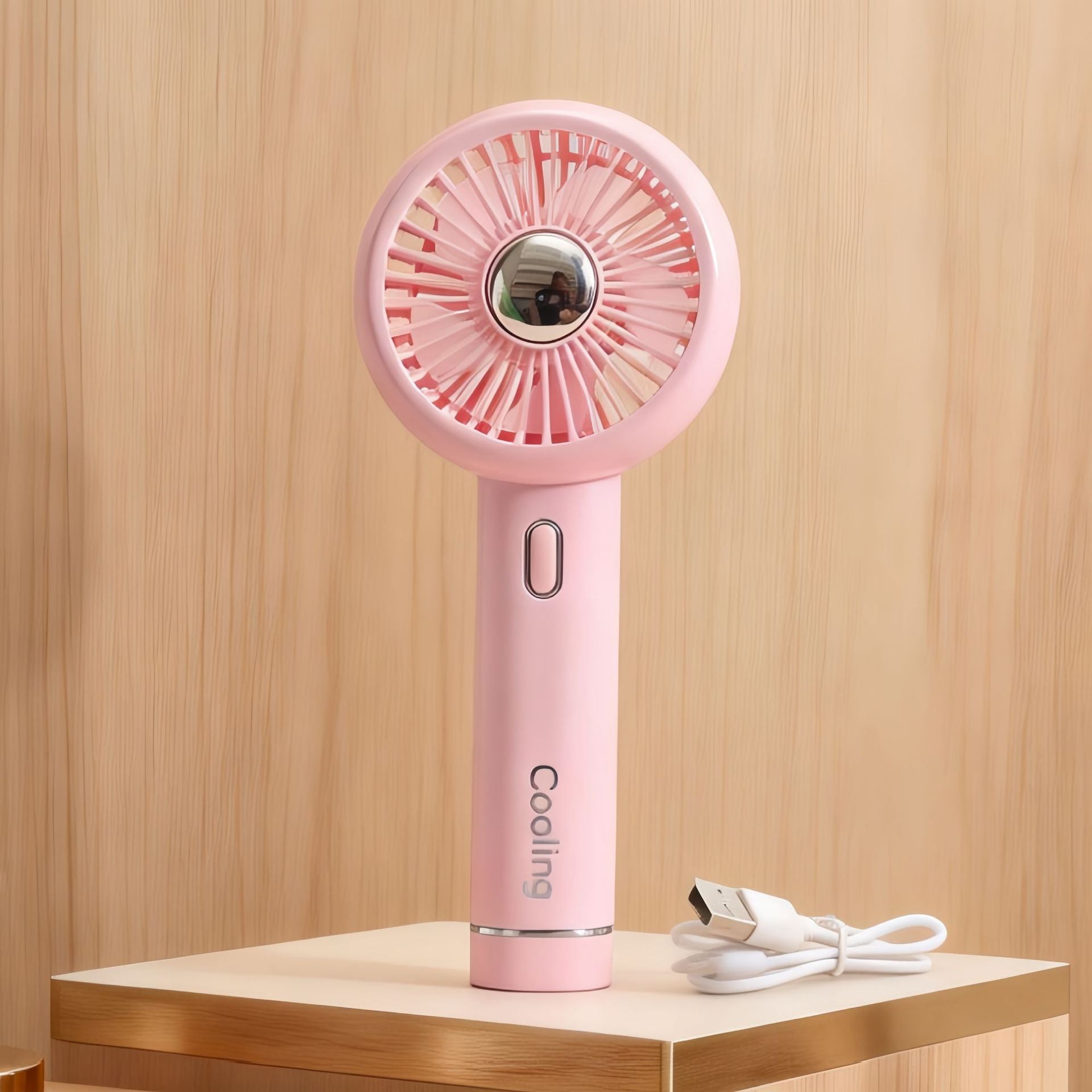 Portable USB Hand Fan for Women with Ergonomic Grip and Variable Speed Control Compact Personal Cooling