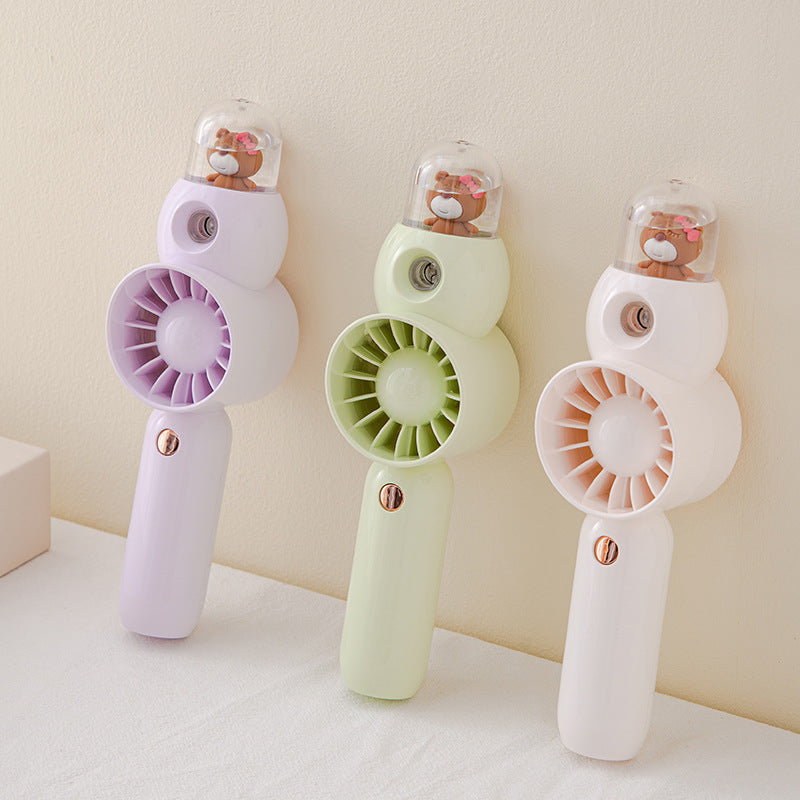 Women's Portable Hand Fan with Misting Function Ergonomic Compact Design