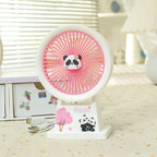 Portable Mini Fan USB Rechargeable Quiet Desk Fan with Panda Design Lightweight and Adjustable Tilt