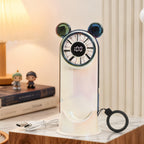 Portable Ladies Hand Fan with Digital Temperature Display USB Rechargeable Cute Character Design