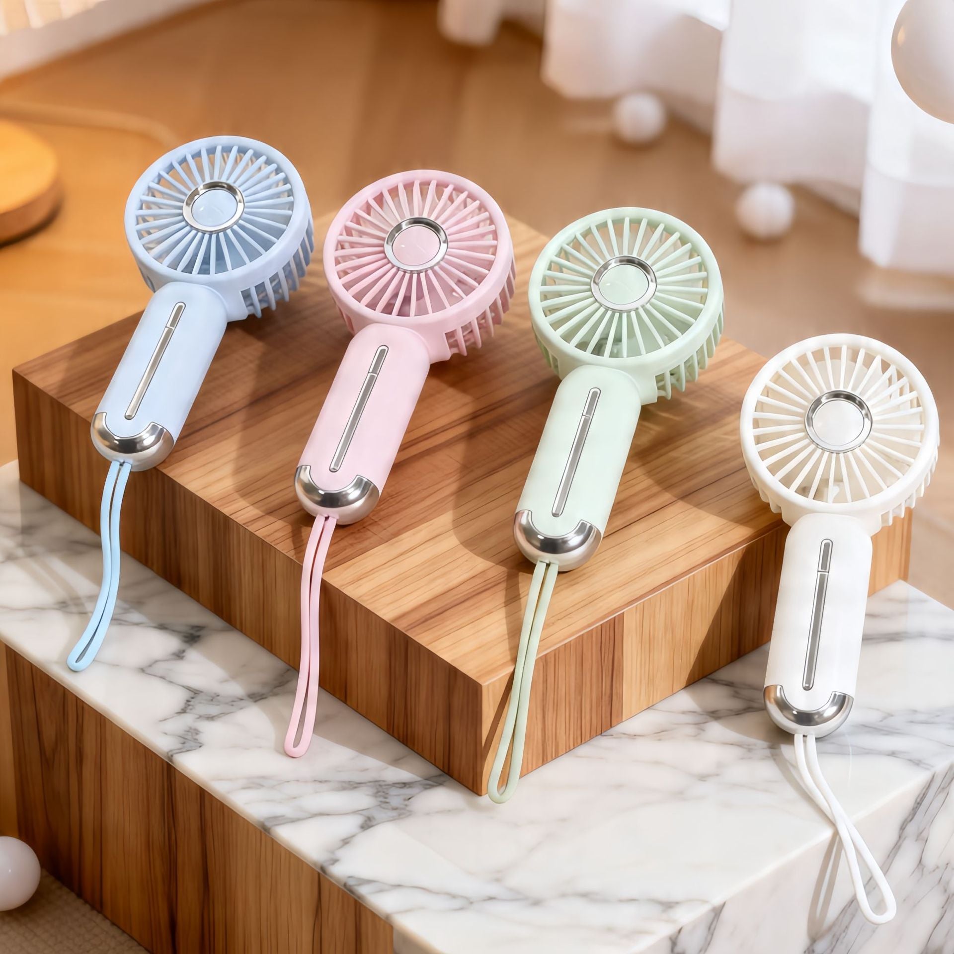 Portable Handheld Fan USB Rechargeable Ergonomic Design Lightweight Personal Cooling Fan