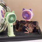 Portable Mini Fan with Cat Ear Design Compact Handheld Personal Cooling Fan