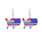 Women's Lightweight Star Earrings Enamel Flag Design Fishhook Closure Zinc Alloy