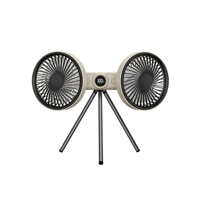 Adjustable Dual-Head Fan with Tripod Stand Portable Quiet Personal Cooling Fan