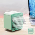 Personal USB-Powered Evaporative Desktop Cooler and Humidifier with Adjustable Louvers Compact Cube