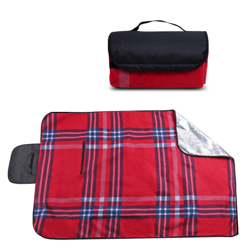 Women’s Foldable Picnic Blanket with Water-Repellent Bottom Lightweight Portable Checkered Design
