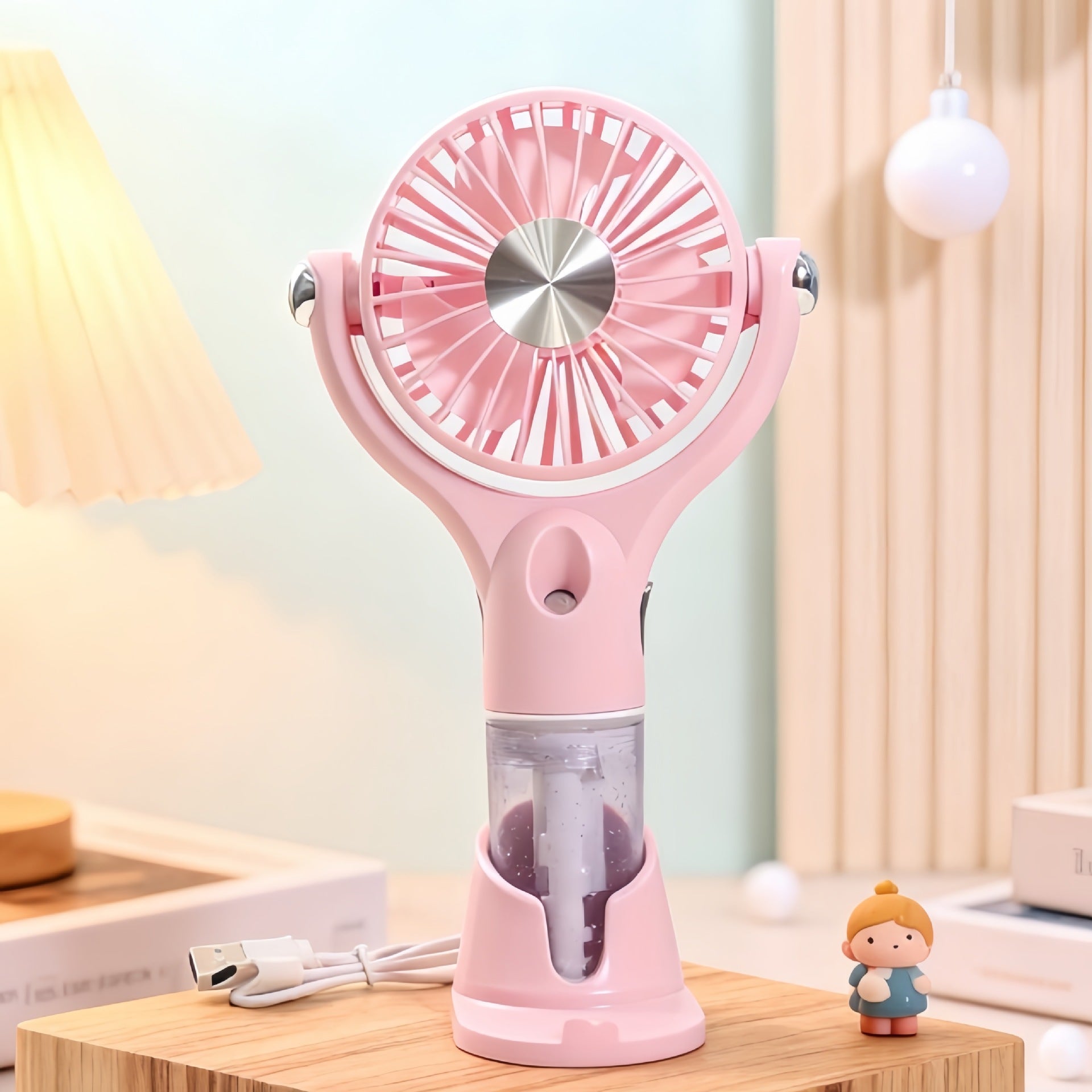 Portable Mini Fan USB Rechargeable with Water Tank Compact Personal Cooling Fan