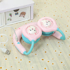 Women’s Portable Neck Fan USB Rechargeable Lightweight Ergonomic with Cute Animal Design