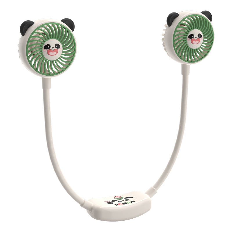Portable Women’s Neck Fan Panda Design Lightweight Adjustable Speed Cooling Fan