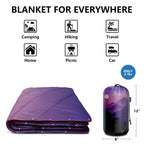 Unisex Travel Blanket Thermal Insulating Filling Lightweight Water-Repellent Portable