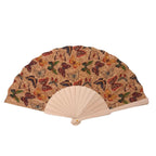 Handmade Cork and Wood Ladies Fan Lightweight Elegant Portable Accessory