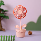 Women's Portable Mini Fan Flower Design Lightweight Handheld Cooling Fan