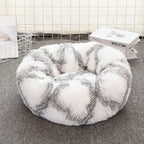 Round Plush Pet Bed Soft Cozy Non-Slip Bottom Washable for Cats and Small Dogs