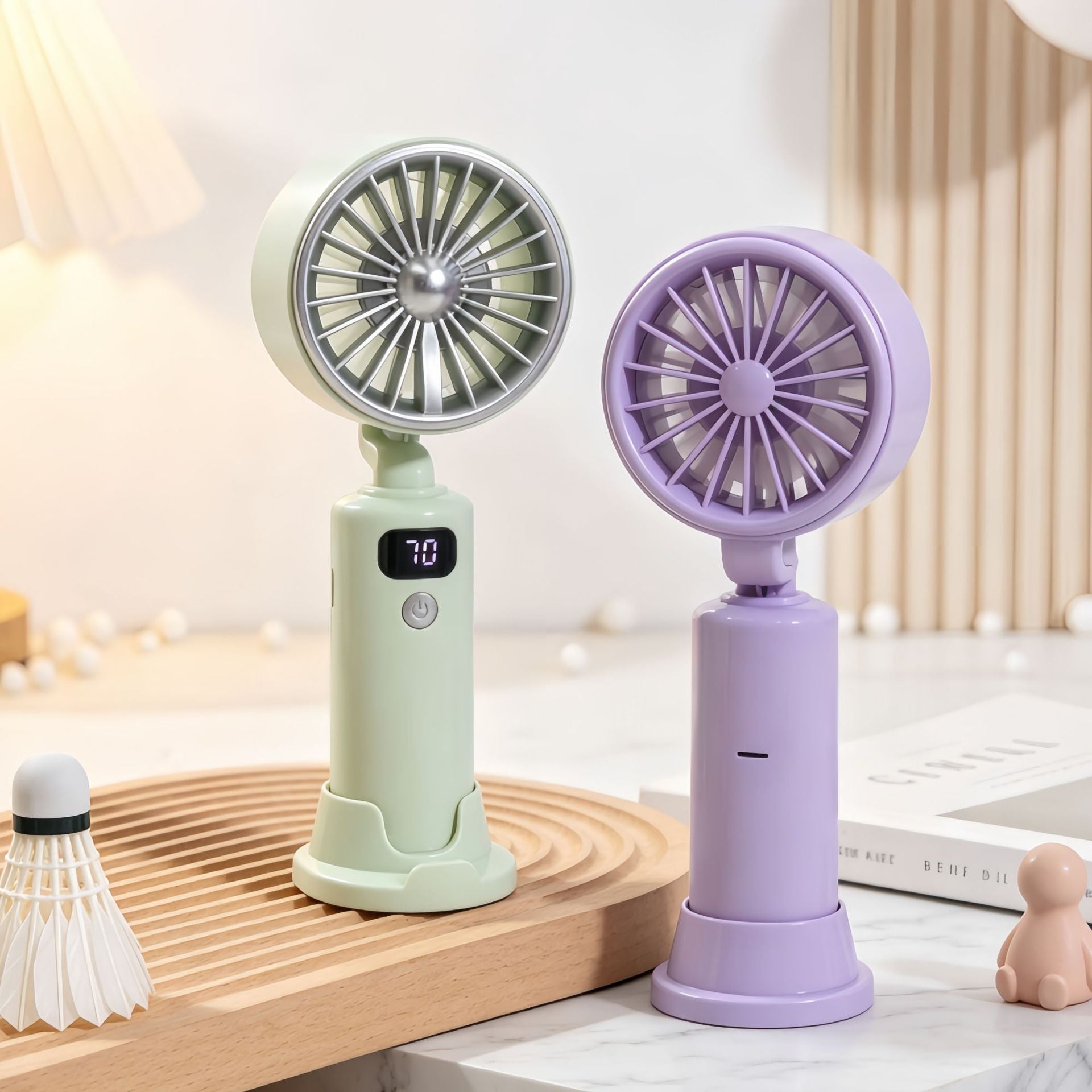 Portable USB Desk Fan with Digital Speed Display Compact Adjustable Tilt Cooling Fan