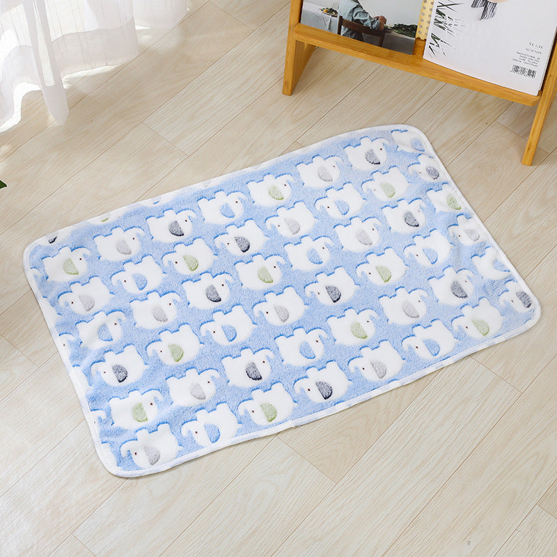 Non-Slip Pet Cushion Soft Cozy Pillow with Paw Print Pattern