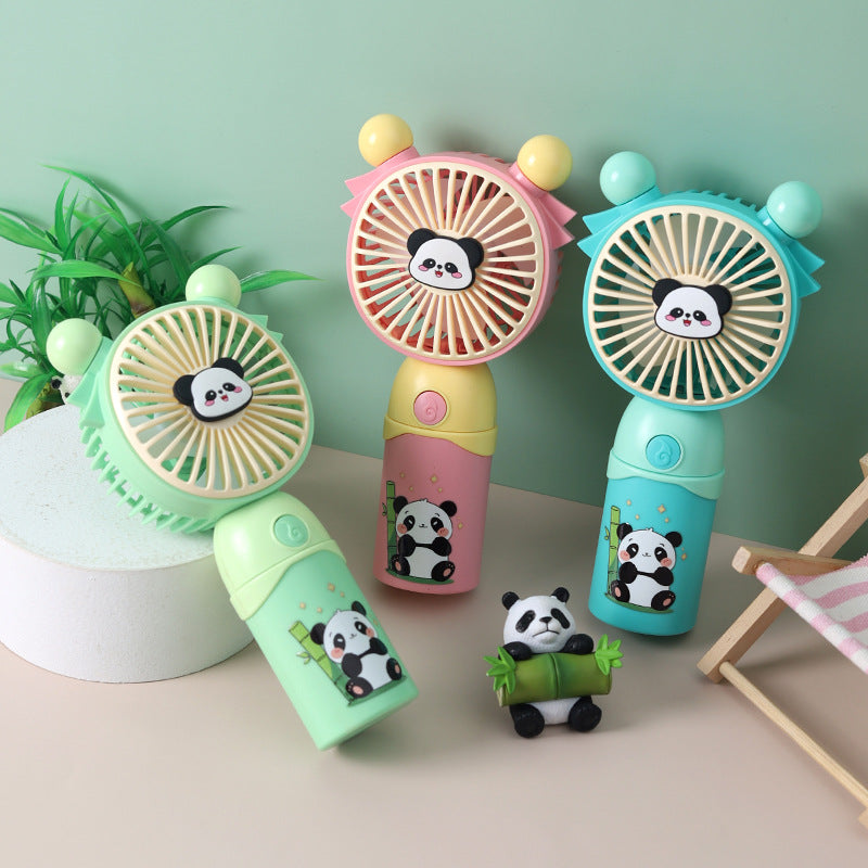 Portable Mini Fan USB Rechargeable Quiet Panda Design Compact Lightweight