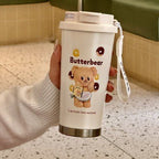 Insulated Ladies Drinking Cup with Hello Kitty Design BPA-Free Flip-Top Lid Ergonomic Handle