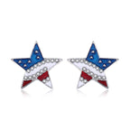 Women's Lightweight Star Earrings Enamel Flag Design Fishhook Closure Zinc Alloy
