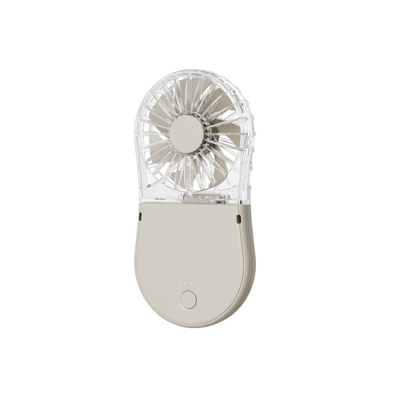 Portable Handheld Fan with Mirror USB Rechargeable Lightweight Personal Cooling Fan