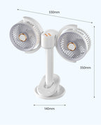 Tabletop Oscillating Fan with LED Light Quiet Adjustable Speed
