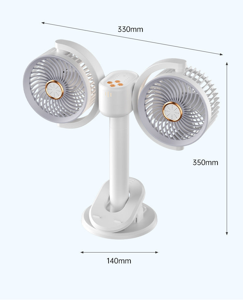 Tabletop Oscillating Fan with LED Light Quiet Adjustable Speed