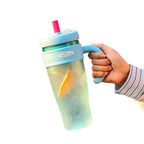 Multifunctional Coffee Mug with Reusable Straw Leak-Proof BPA-Free Plastic for Hot and Cold Drinks