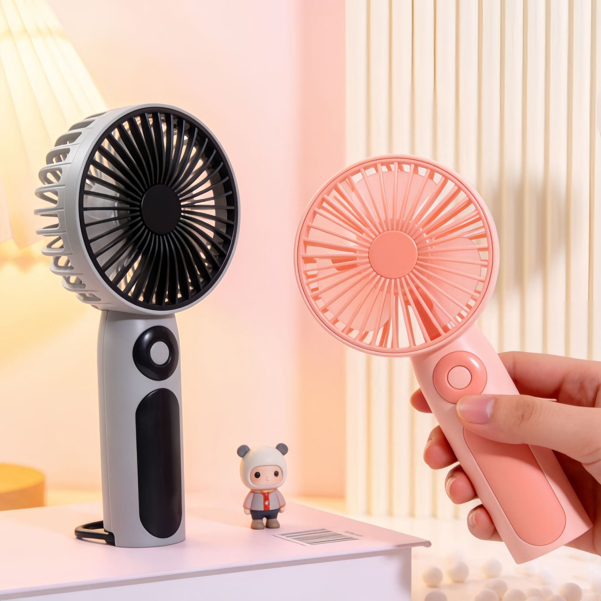 Portable Mini Fan USB Rechargeable Quiet Operation Stepless Speed Adjustable Compact Lightweight