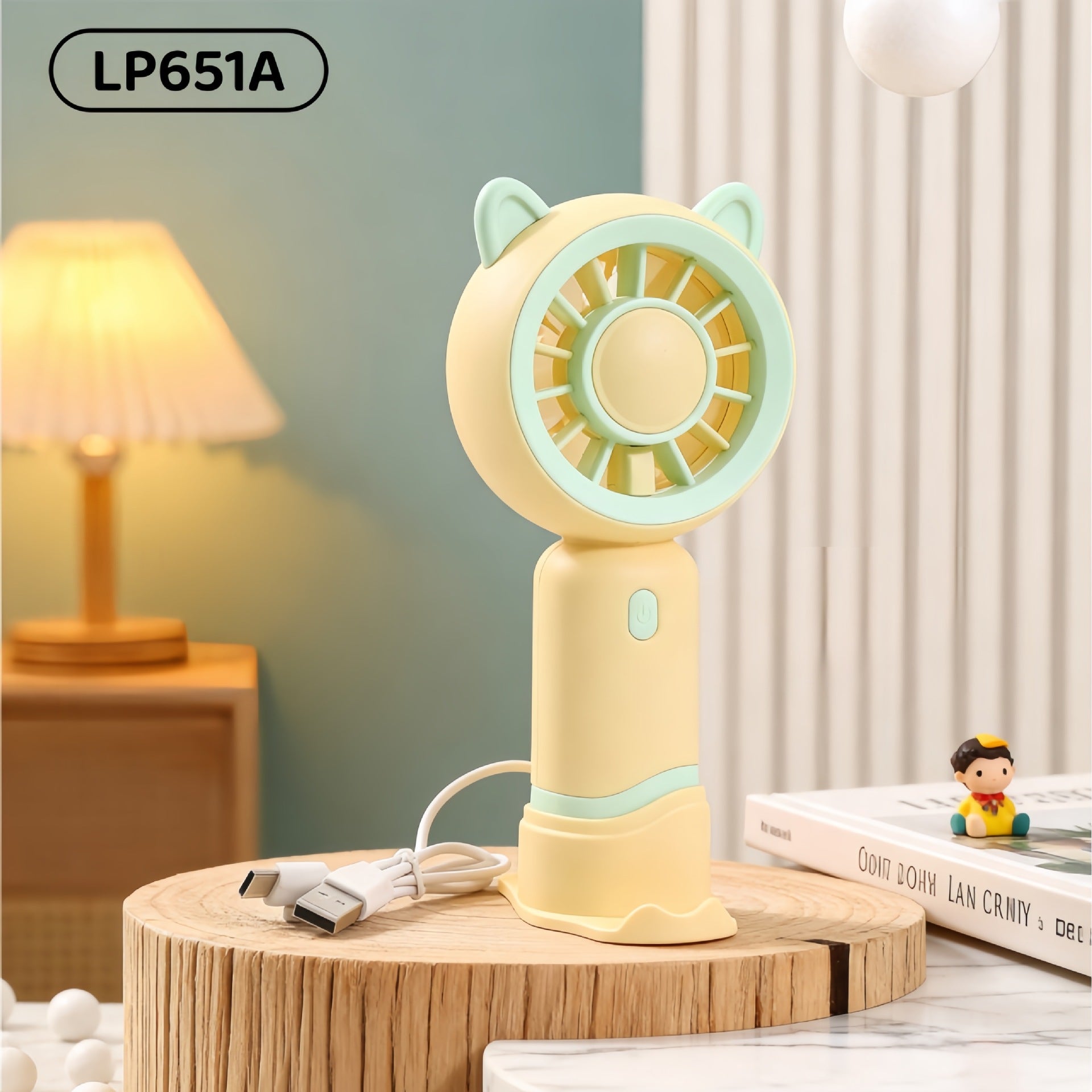 Portable USB Hand Fan for Women Compact Quiet Rechargeable with Cute Design