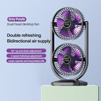 Ladies Table Fan Adjustable Height 3 Speeds Dual Airflow Battery Powered
