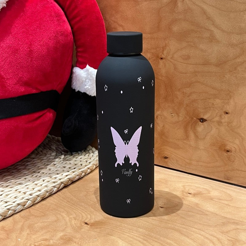 Insulated Stainless Steel Water Bottle for Women with Dog Motif Leak-Proof Screw Cap