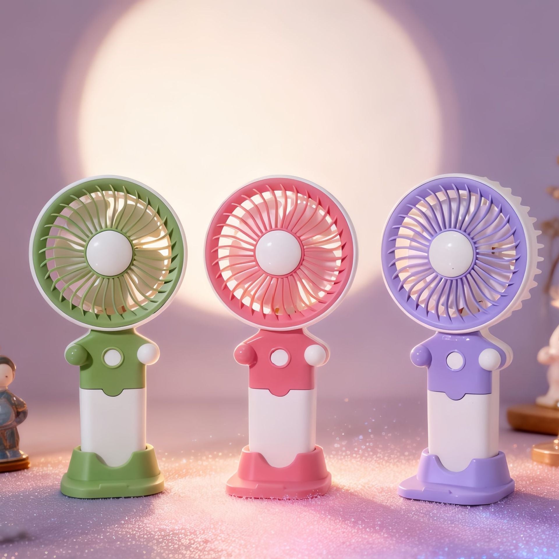 Portable USB Fan with Flexible Holder Lightweight Quiet Operation for Women