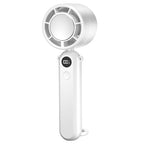 Portable Rechargeable Mini Hand Fan with Variable Speed Control and LED Battery Display