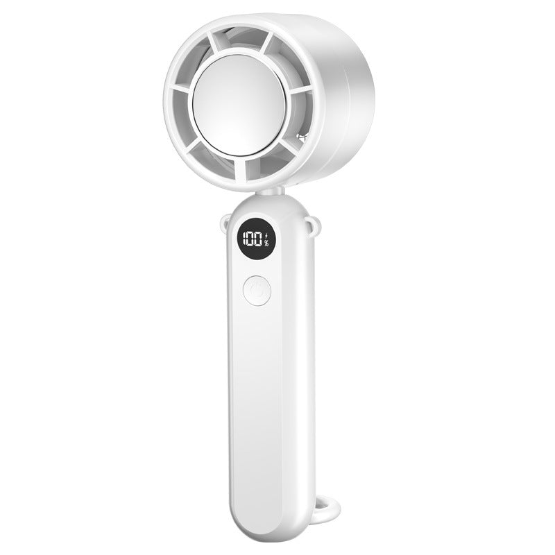 Portable Rechargeable Mini Hand Fan with Variable Speed Control and LED Battery Display