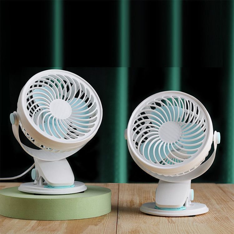Portable Rechargeable Table Fan with Clip Mount Tiltable Head Unisex