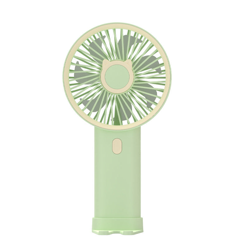 Ladies Portable Hand Fan USB Rechargeable with Animation Design Compact Lightweight