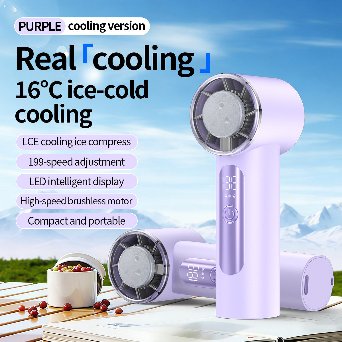 Portable High-Performance Cooling Fan with Smart Control and LED Display for Women