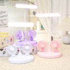 Multifunctional Table Lamp with Integrated Fans USB LED Light and Cooling for Bedroom or Office