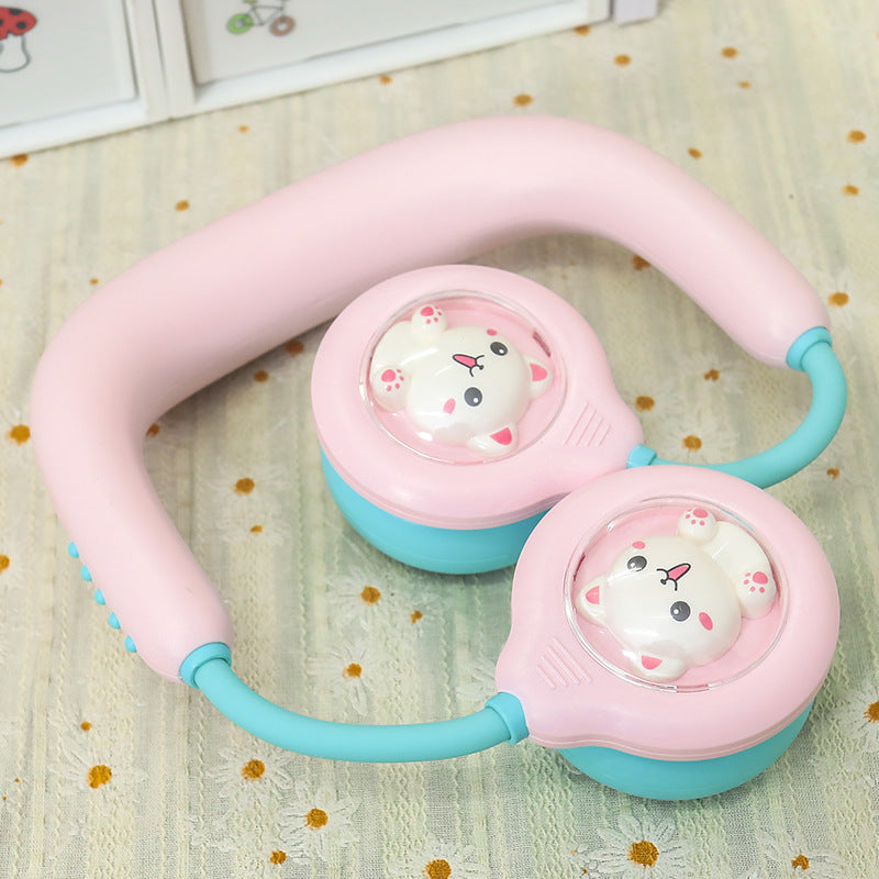 Women’s Portable Neck Fan USB Rechargeable Lightweight Ergonomic with Cute Animal Design