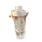Women's Insulated Water Bottle Floral Design Leak-Proof Flip Lid Thermal Drink Bottle