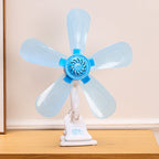 Ladies Table Fan 12W Quiet Motor Flexible Tilt Angle Transparent Blades