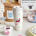Insulated Stainless Steel Water Bottle for Women with Cute Dog Design Leak-Proof Lid