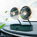 Portable Dual-Head Car Cooling Fan Adjustable Airflow Compact Lightweight Vehicle Fan