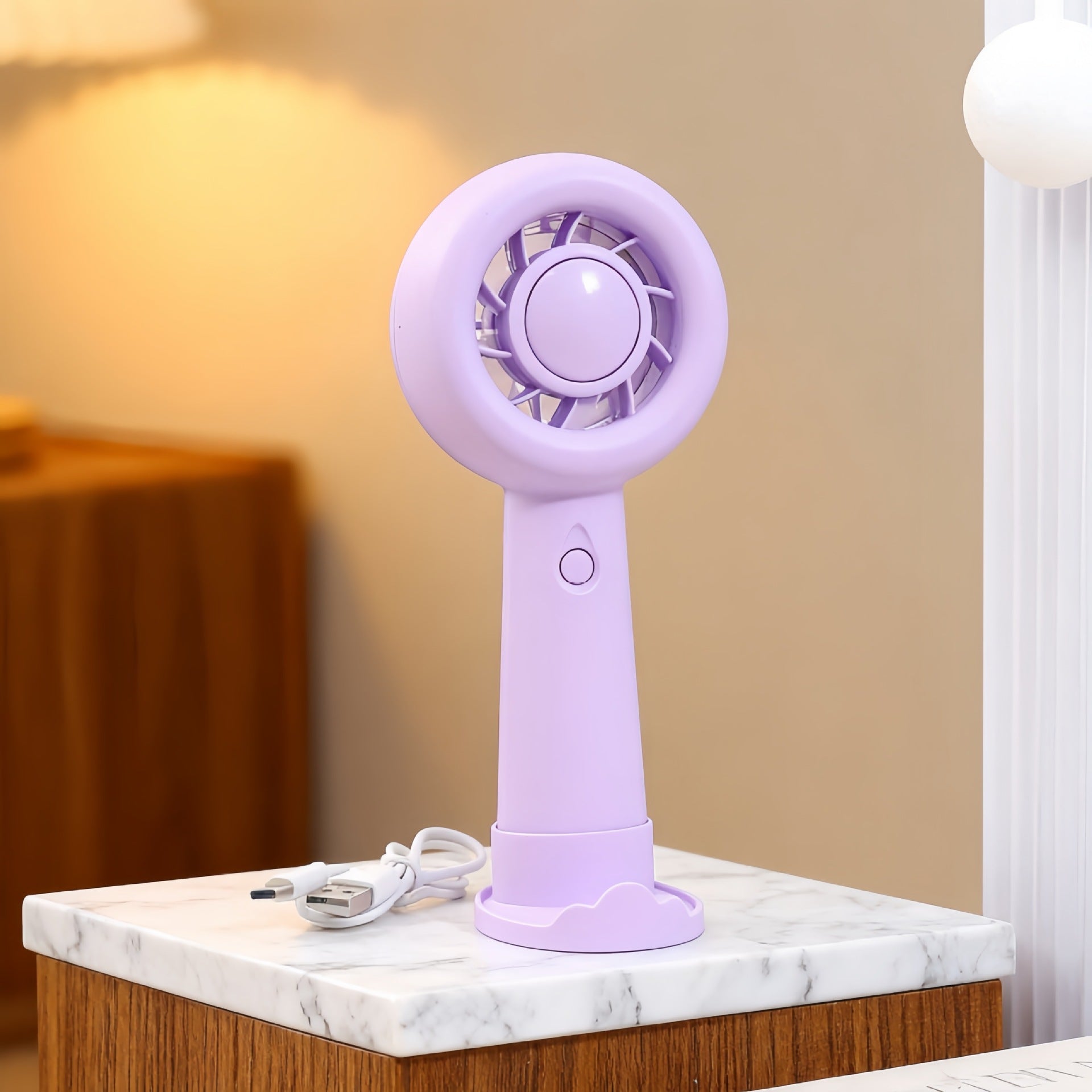 Portable Handheld Fan for Women USB Rechargeable with Gentle Airflow and 3 Speed Settings Compact and Lightweight
