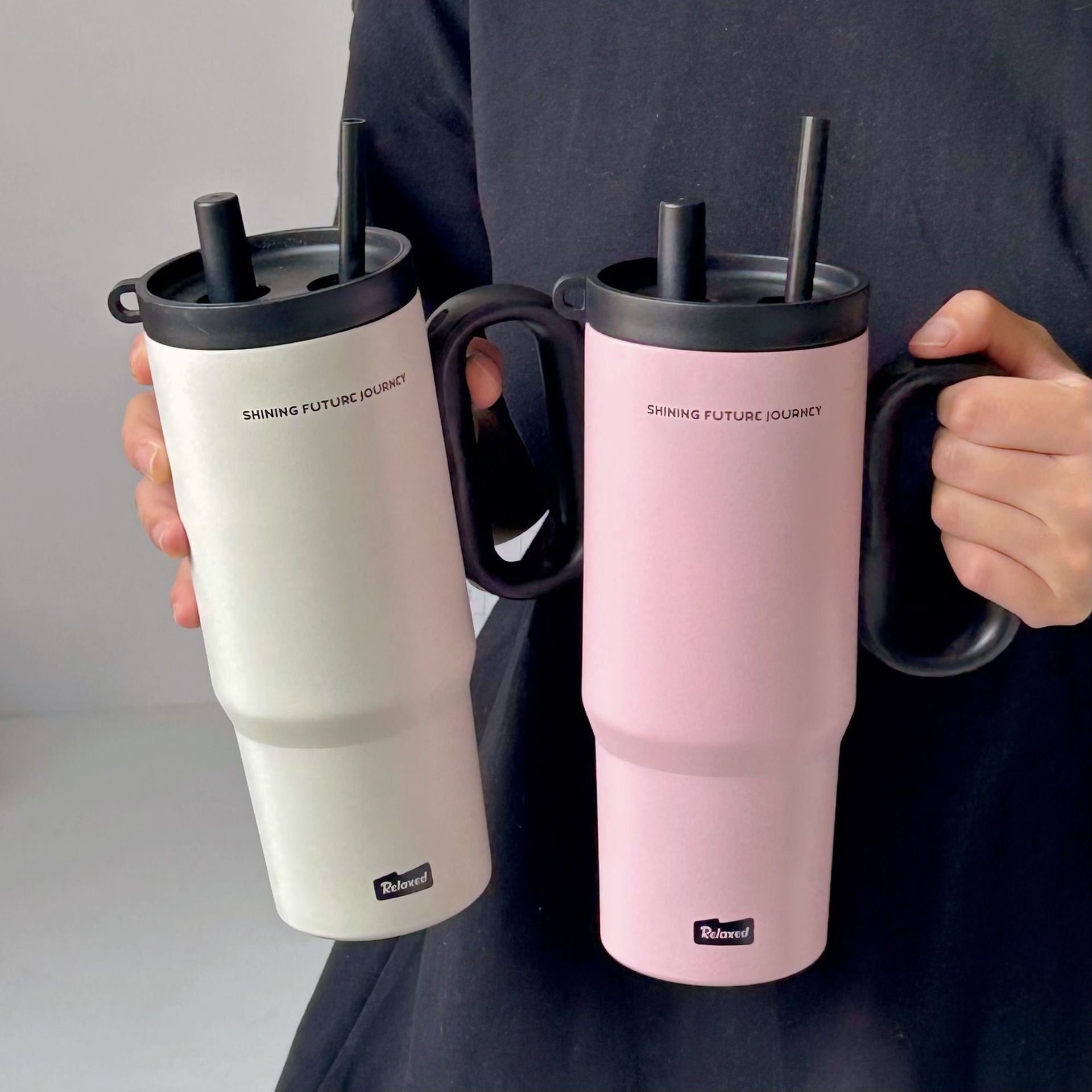 Women’s Thermal Mug Double Drinking System Stainless Steel Insulated Leak-Proof Travel Cup