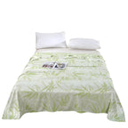 Bowlift Cotton Comforter Soft Breathable Leaf Pattern Green Duvet for Women
