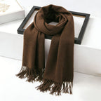 Brehn Cashmere Scarf Women Soft Warm Elegant Classic Neck Wrap with Fringes