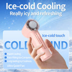 Portable Ice-Cooling Handheld Fan with Adjustable Speeds and LED Display Compact Personal Cooling Device