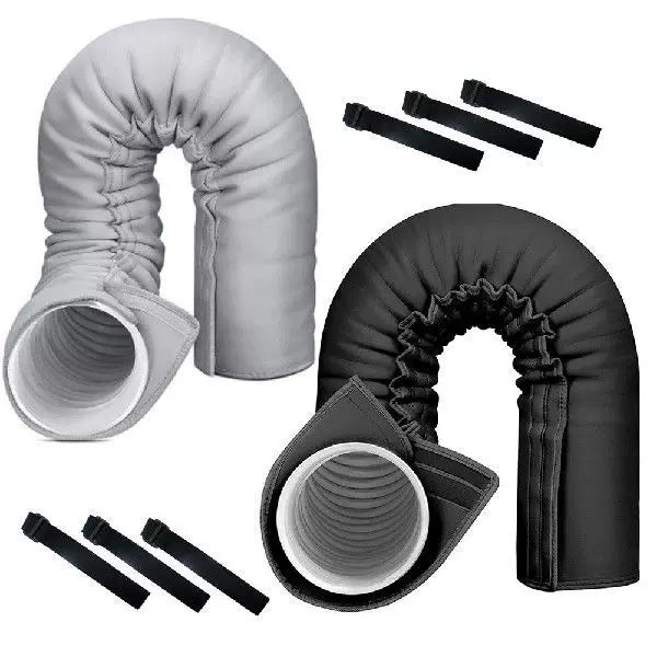Insulated Flexible Exhaust Hose Sleeve with Velcro Strap for Portable AC and Dryer