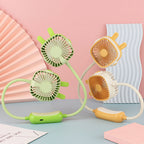 Women’s Portable Neck Fan Flexible Design USB Rechargeable Lightweight Quiet Cooling