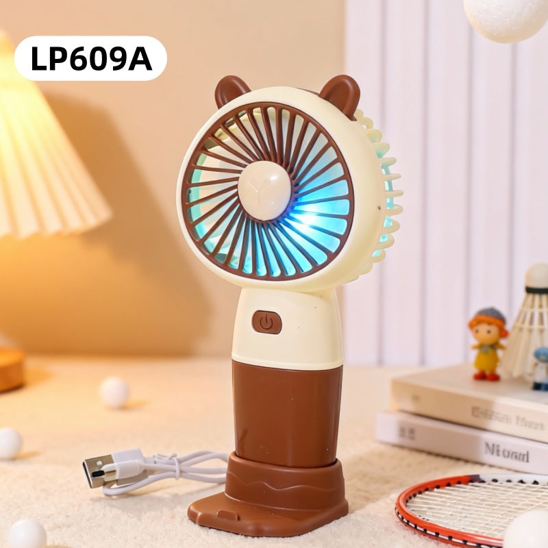 Rechargeable Handheld Fan USB Charging Detachable Stand Compact Portable Fan